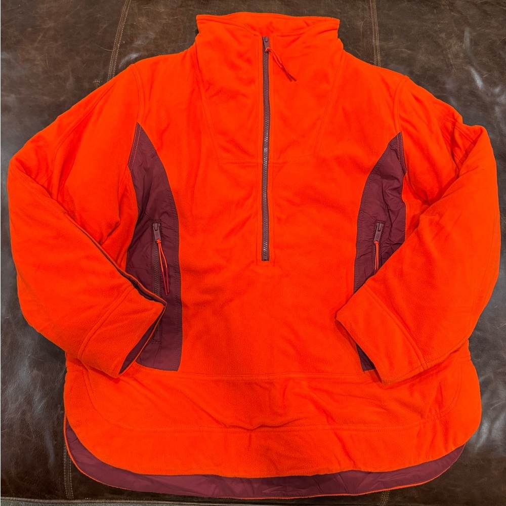 Orange and Burgundy Pullover Jacket